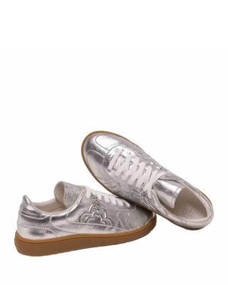 Women&#39;s Metallic Leather Sneakers