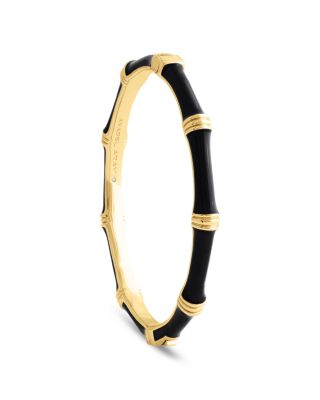 Enamel Bamboo Shaped Hinge Bangle Bracelet