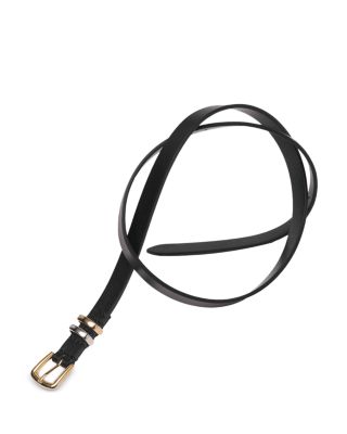 Women&#39;s Square Buckle Mini Leather Belt