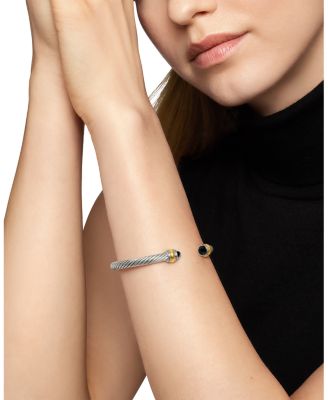 Cable Classic Bracelet with Black Onyx and 14K Gold, 5mm