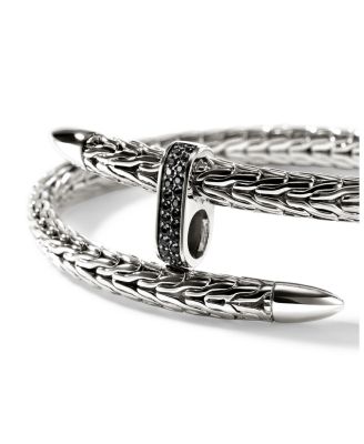 Sterling Silver Spear Black Sapphire Flex Bracelet