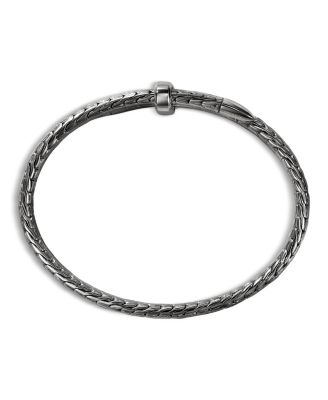 Black Rhodium Plated Sterling Silver Spear Flex Bracelet 