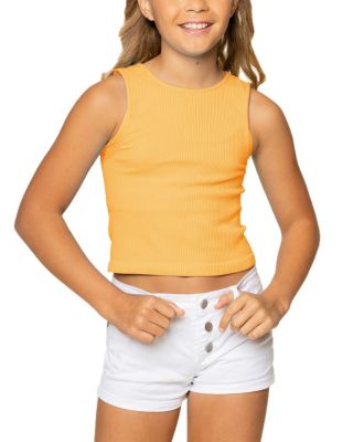 Malibu Sugar Girls' Ribbed Crop Sports Tank Top - Big Kid