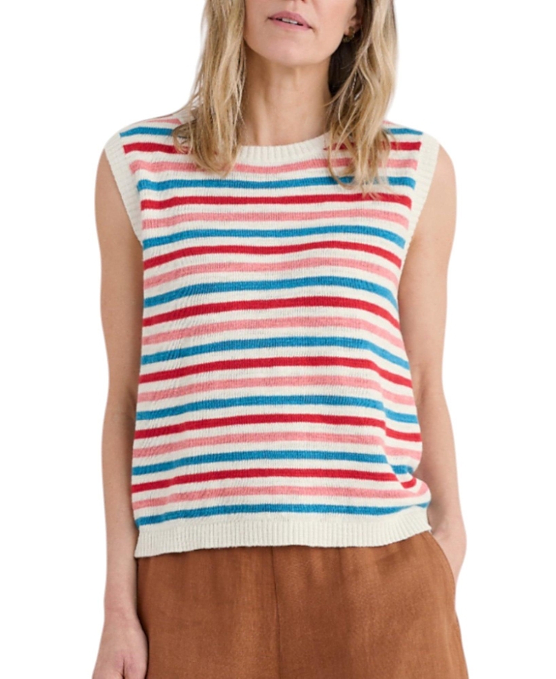 Seasalt Cornwall Knavok Sleeveless Cotton & Linen Sweater In White