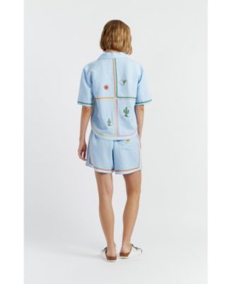 Women's Linen Cotton Peanuts Vacation Shorts