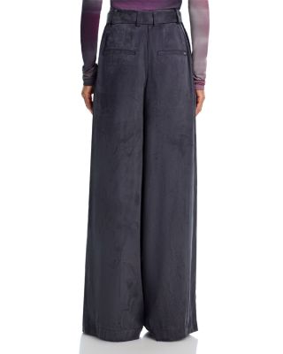 Double Pleat Wide Leg Belted Pants