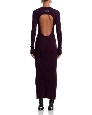 Open Back Rib Knit Dress