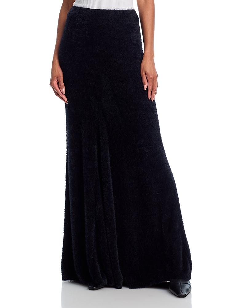 Helmut Lang Grunge Eyelash Maxi Skirt In Blue