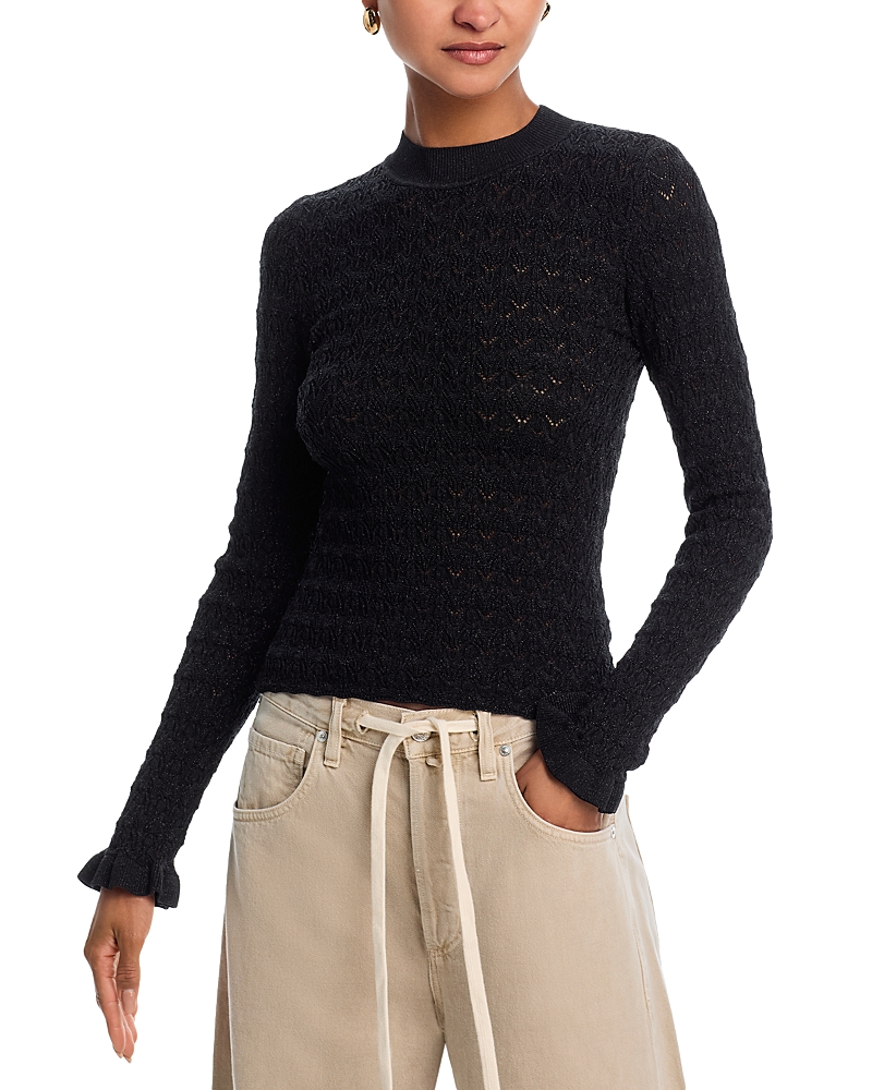 Sea Ruby Knit Top In Black