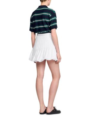 Pleated Bubble Hem Mini Skirt