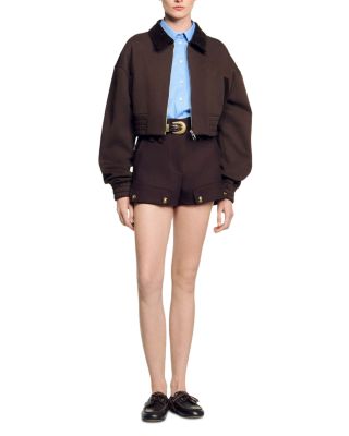 Cropped Zippered Sweatshirt