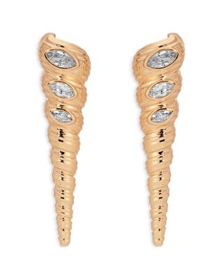 Cubic Zirconia Capri Shell Linear Drop Earrings