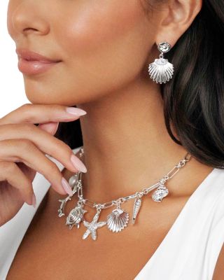 Santorini Cubic Zirconia Shell Drop Earrings