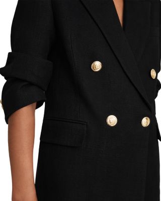 Petite Eden Double Breasted Oversized Linen Blend Blazer