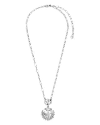 Santorini Cubic Zirconia Shell Pendant Necklace, 15"-18"