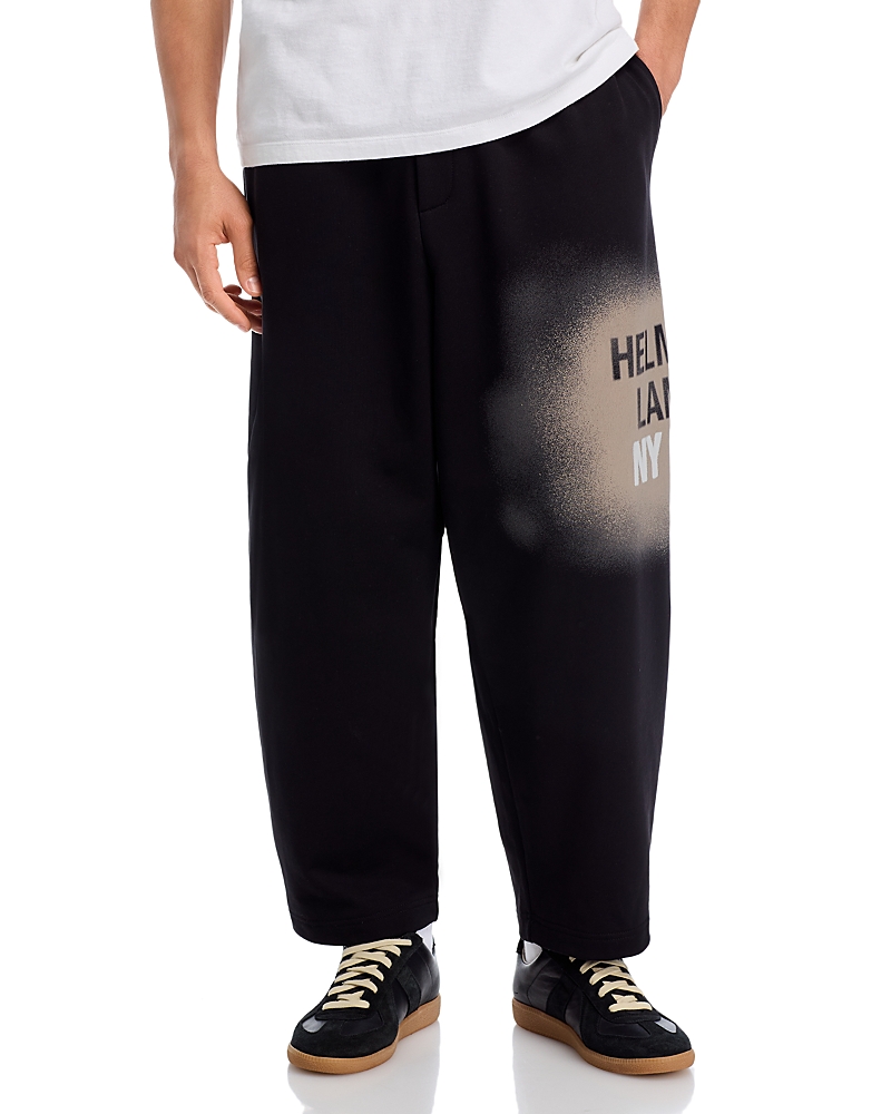 Helmut Lang Relaxed Fit Spray Graphic Logo Print Sweatpants In Black