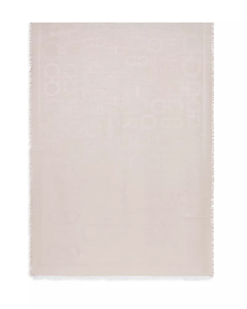 Ferragamo Fibbie Gancini Silk & Cashmere Stole