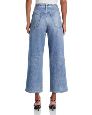 Miramar Andi High Rise Wide Leg Cotton Terry Sweatpant Jeans in Scarlet