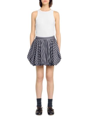 Striped Rhinestone Bubble Hem Skirt