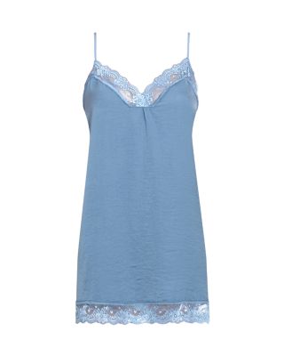 Hammered Satin Lace Trim Chemise
