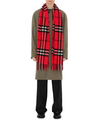 Wide Check Cashmere Scarf