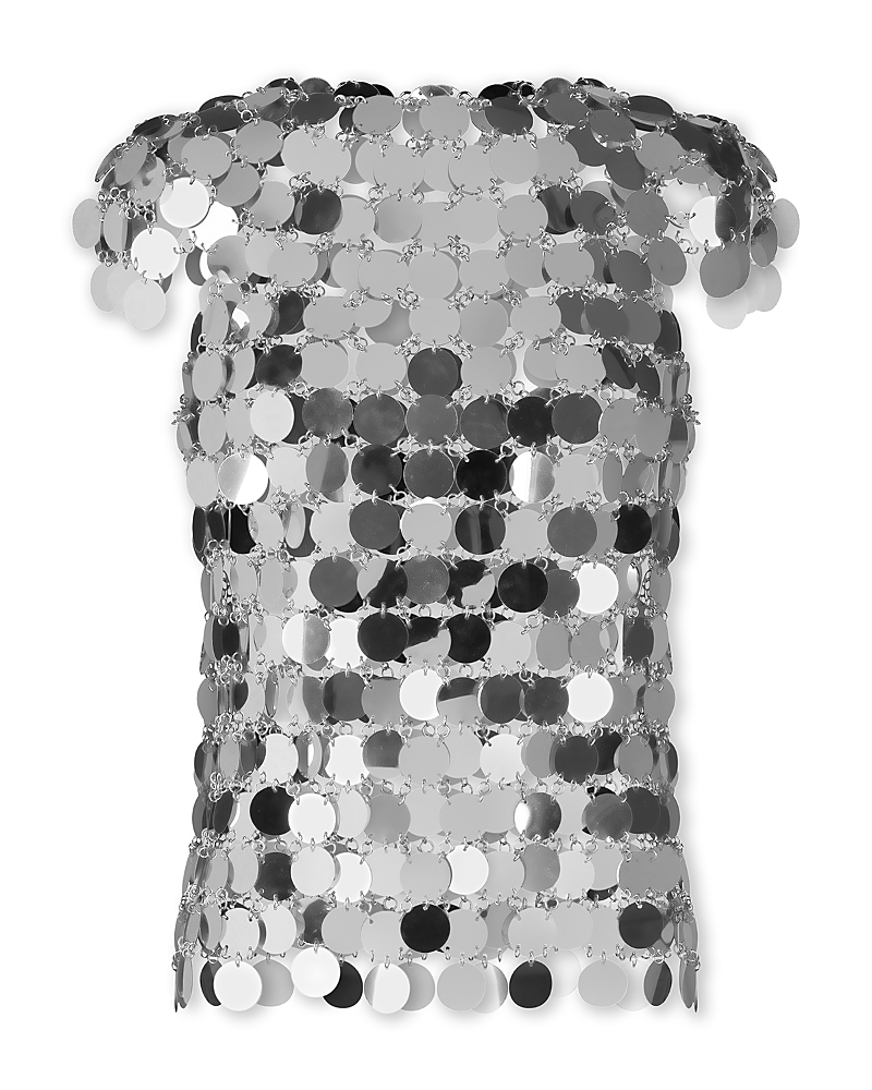 Rabanne The Iconic Sparkle Discs Top In Silver