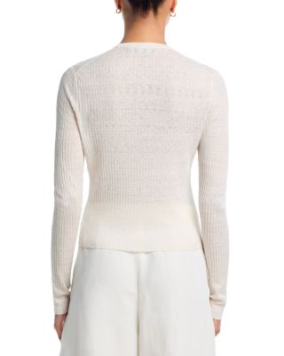 Crewneck Crop Rib Cardigan