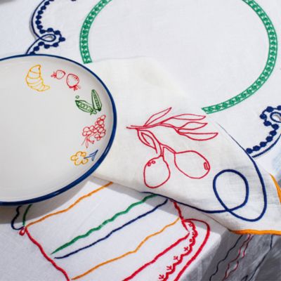 Embroidered Linen Napkins, Set of 4