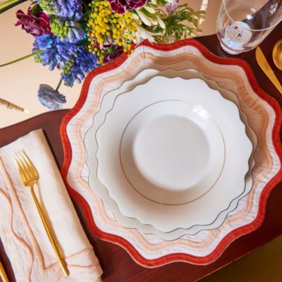 Colorblock Embroidered Linen Napkins, Set of 4