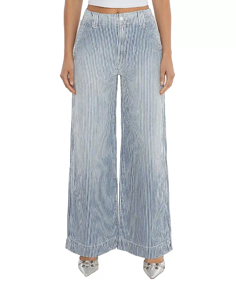 Rudes Denim High Rise Rosalie Trouser Jeans in High Tide Blue