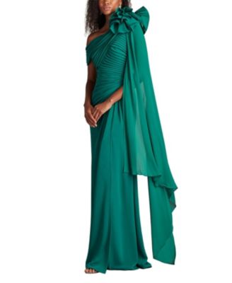 Kamari Draped Rosette Shoulder Gown