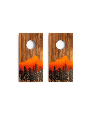 1ft x 2ft River Epoxy Resin with Live Edge Acacia Pathfinder ART Cornhole Board Sets