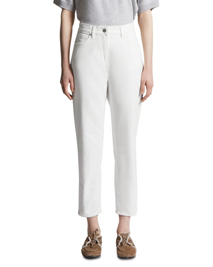 Mid Rise Straight Jeans Natural White