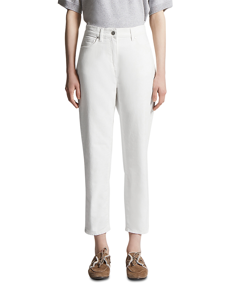 Peserico Mid Rise Straight Jeans in Natural White