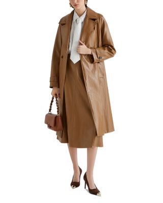 Falange Faux Leather Skirt 