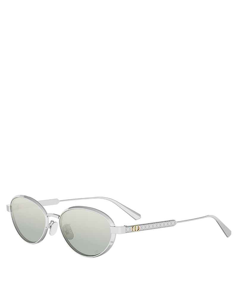 Dior Cannage R1u 53mm Oval Sunglasses In White