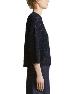 Sequin Three Quarter Sleeve Sweater