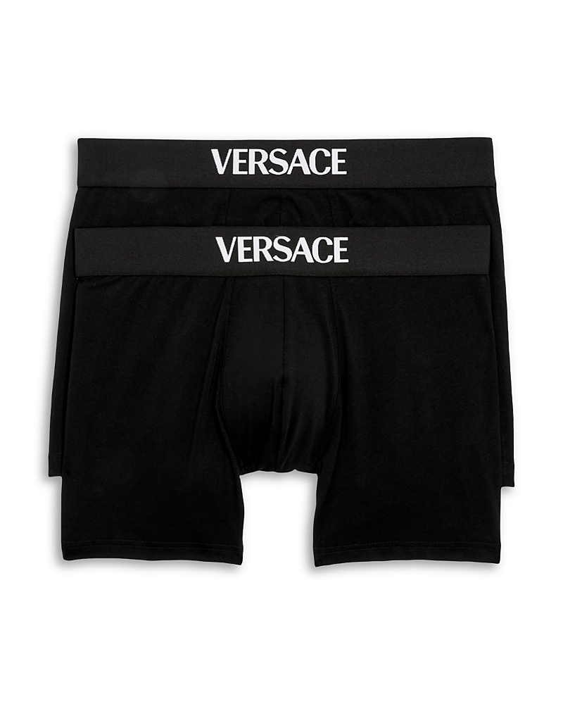 Versace Parigamba Boxer Briefs, Pack Of 2 In Black