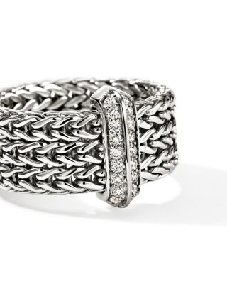 Sterling Silver Icon Diamond Weave Ring