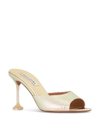 サンダル・ミュール LEATHER BISOUS 85 SANDALS Aquazzura Women's Bisous Mule 85 Sandals | Bloomingdale's