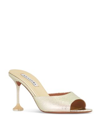 サンダル・ミュール AQUAZZURA BLACK LEATHER BISOUS 85 SANDALS Bisous Mesh Mule 85 2 Aquazzura@ Official