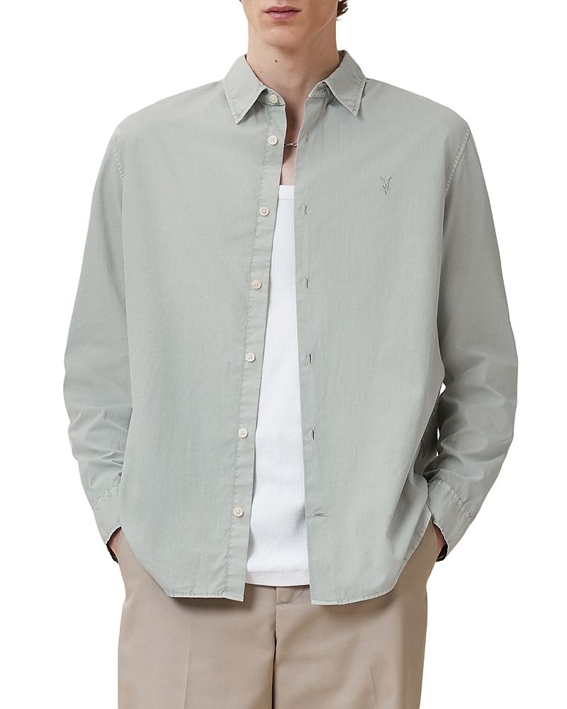 Allsaints Tahoe Button-up Shirt In Gray