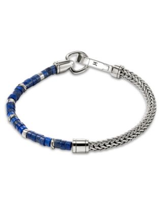 Sterling Silver Heishi Gemstone Chain Bracelet