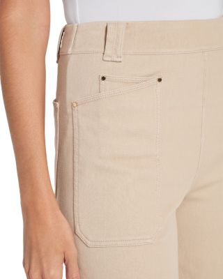 Analia Wide Leg Denim Jeans in Linen Beige