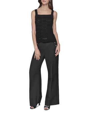 Fan Detail Sweater Tank Top