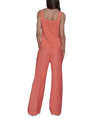 Fan Detail Sweater Tank Top