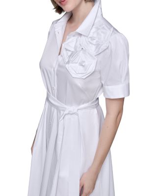 Flower Corsage Shirtdress