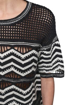 Chevron Knit Short Sleeve Top