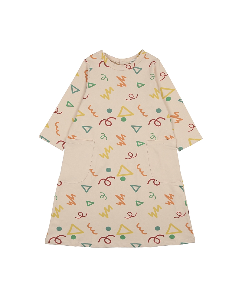 Maniere Girls' Summer Fun 3/4 Sleeve Dress - Little Kid, Big Kid