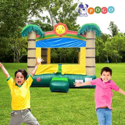  Premium Inflatable Without Blower - Deluxe Castle Big Crossover Inflatable Bouncy House Jumper Unit for Kids